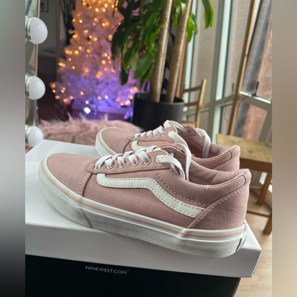 Vans Old Skool Canvas Low Cut Light Baby Pink and White Sneakers - Picture 6 of 11